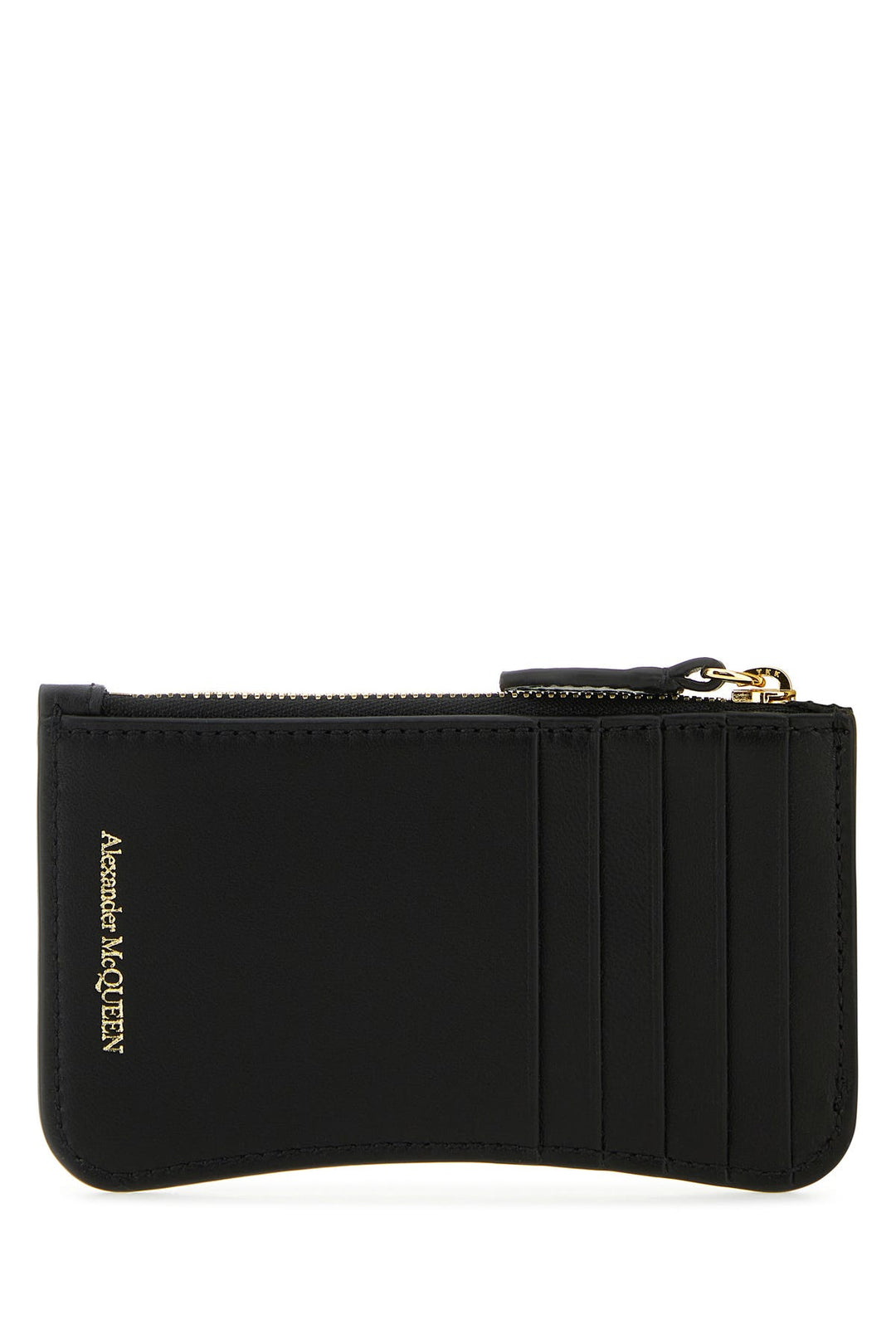 Black leather card holder