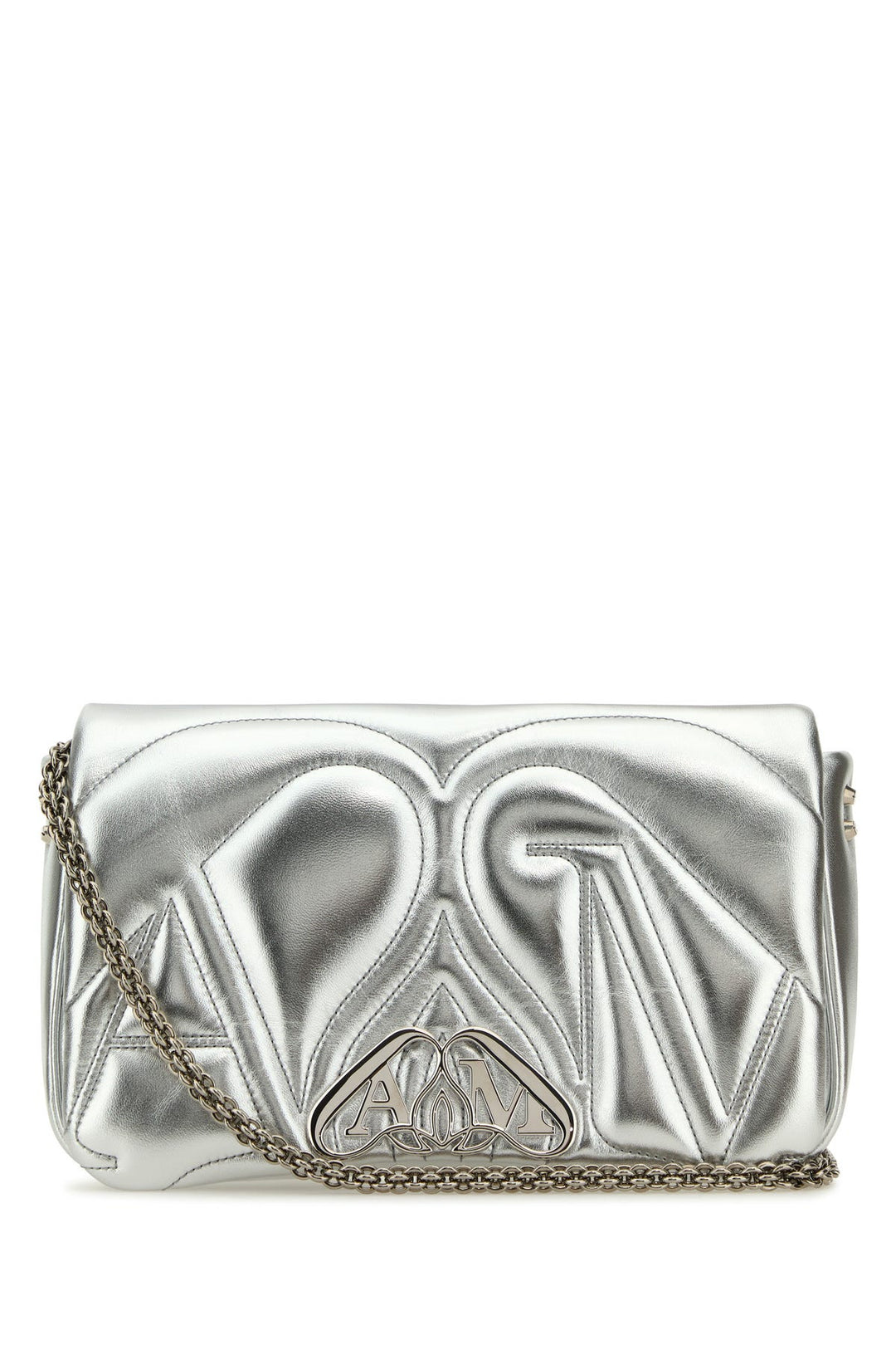 Silver leather small Seal shoulder bag