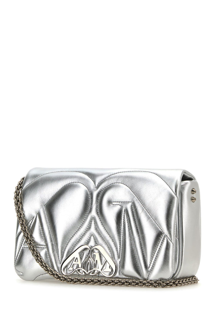 Silver leather small Seal shoulder bag