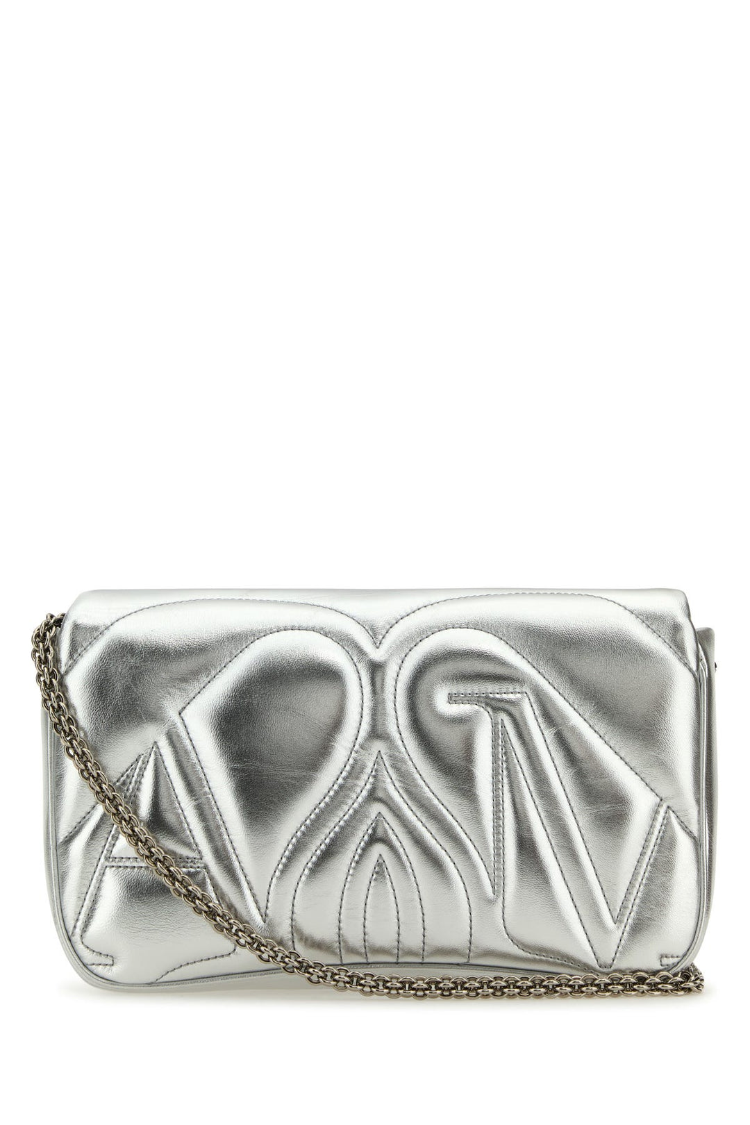 Silver leather small Seal shoulder bag