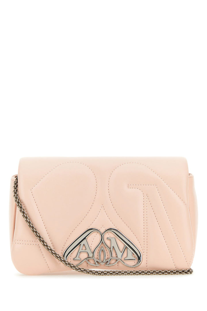 Pastel pink leather mini Seal clutch