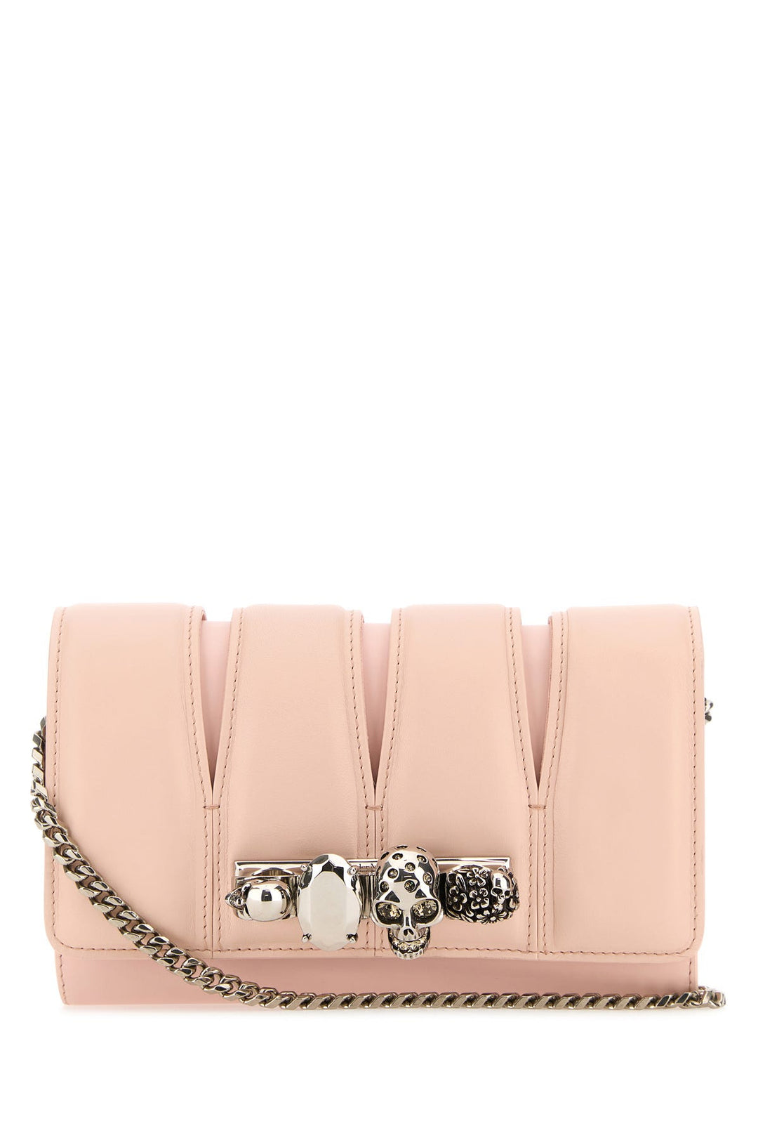 Pink leather The Slash clutch