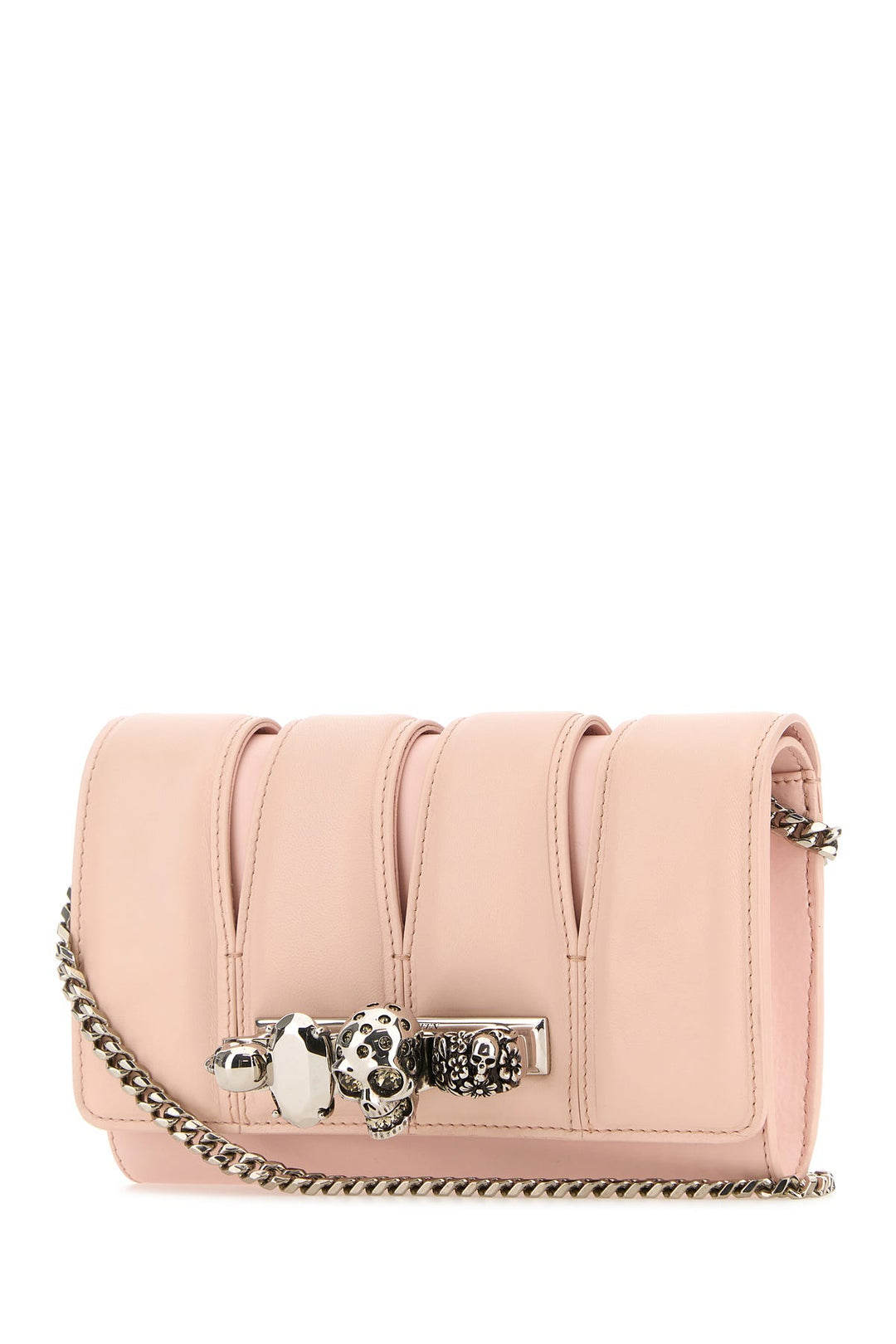 Pink leather The Slash clutch