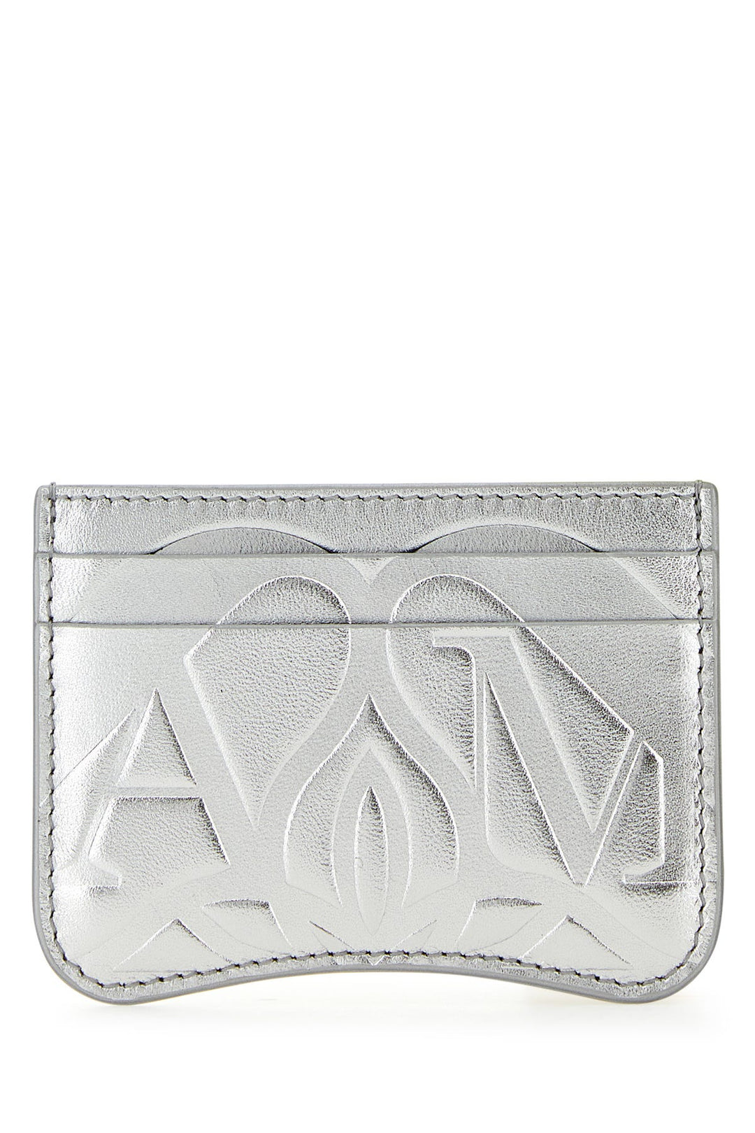 Silver leather card holder