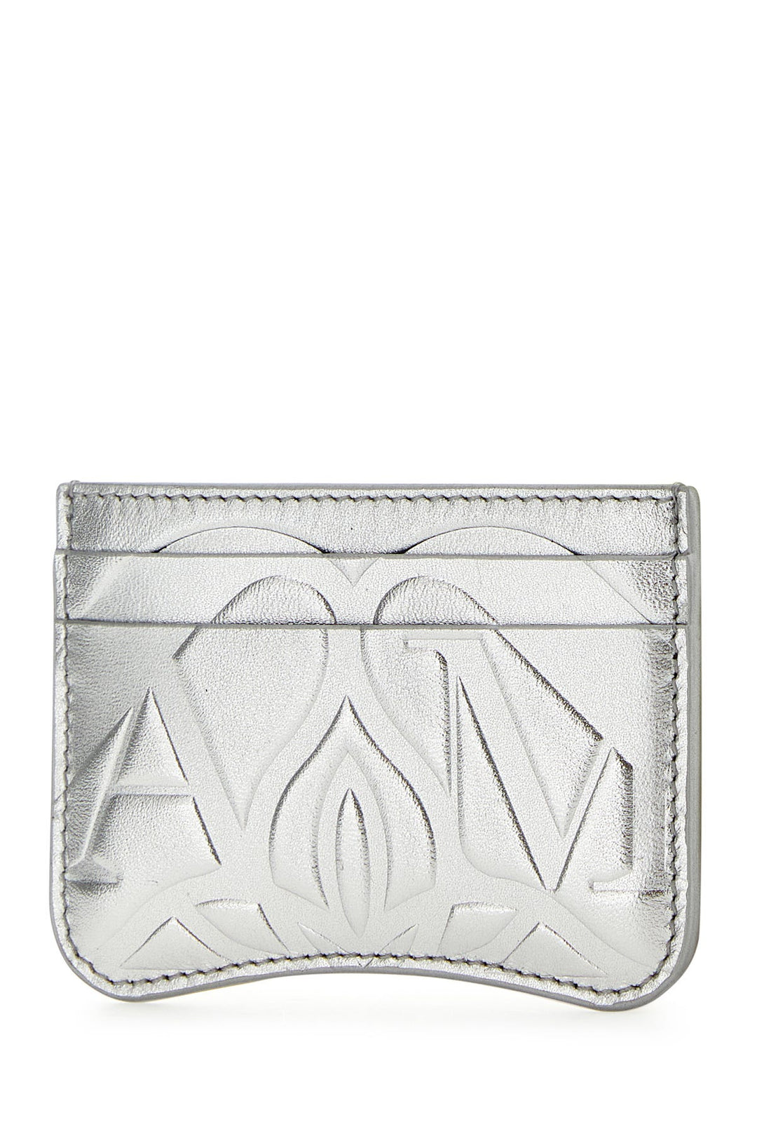 Silver leather card holder