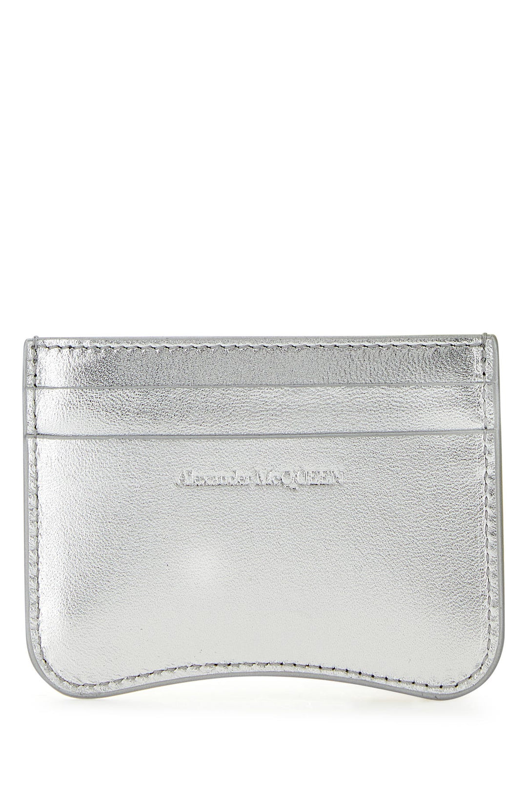 Silver leather card holder