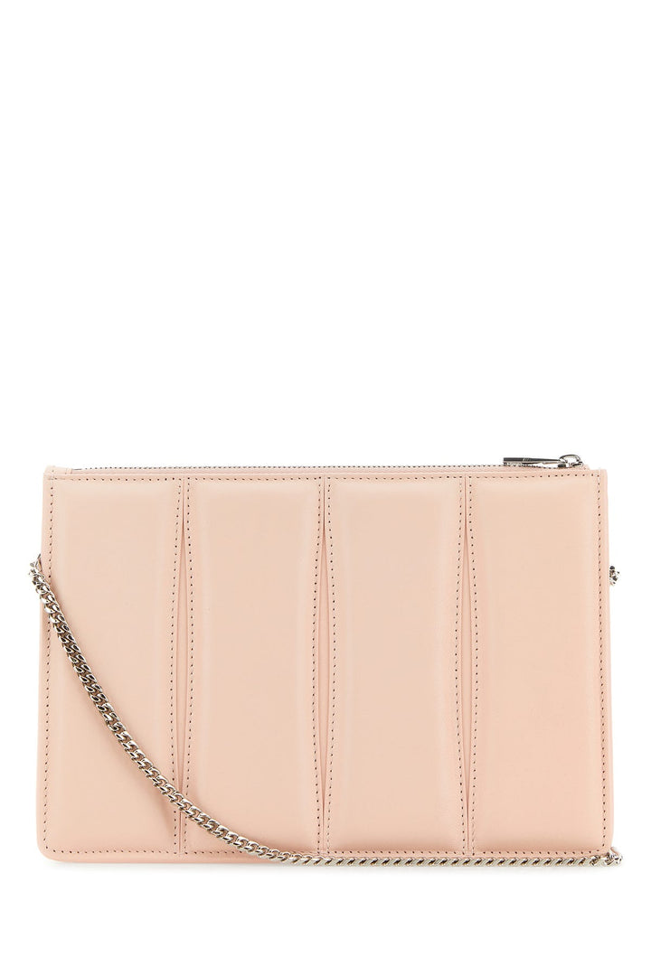 Pastel pink leather shoulder bag