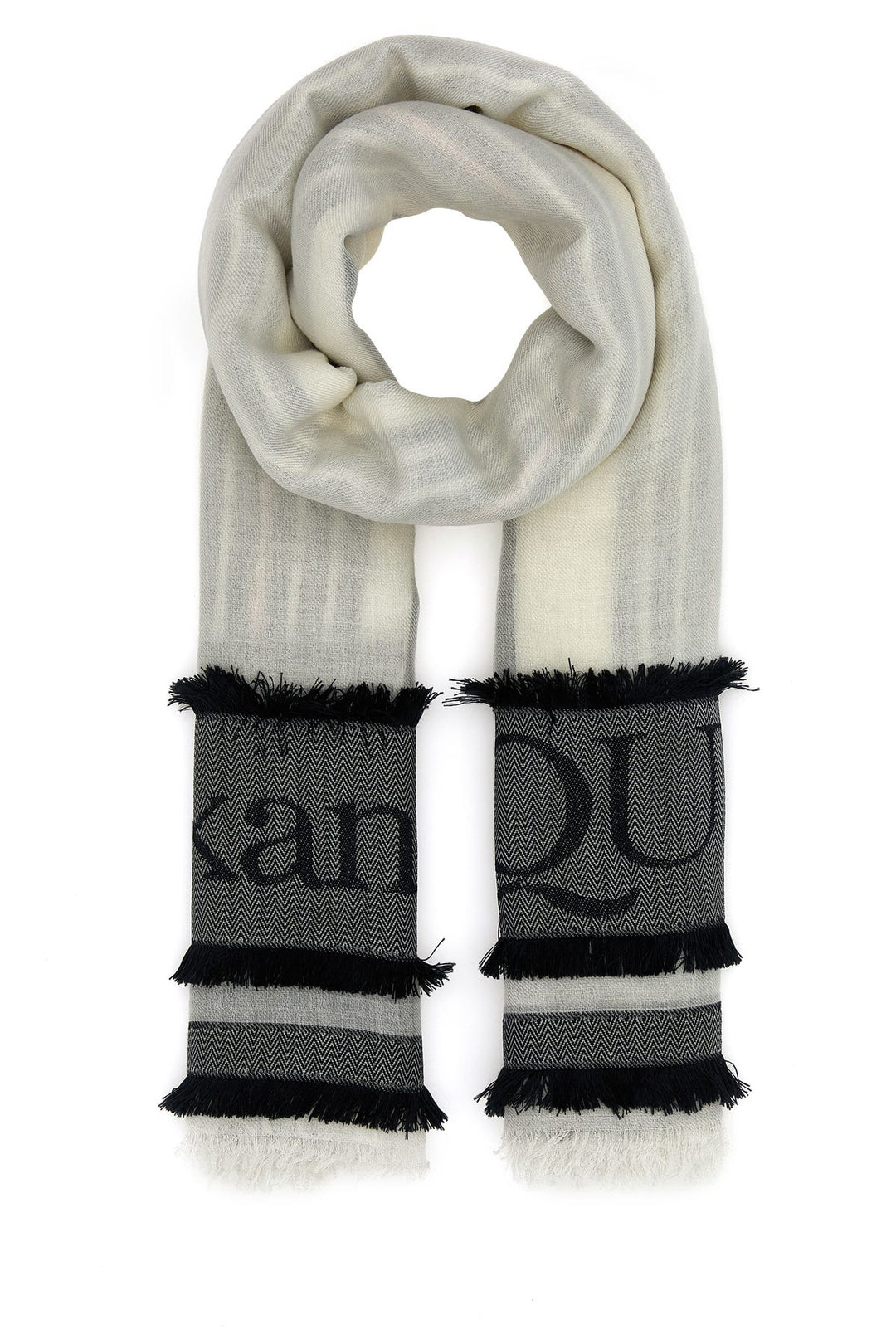 Ivory wool blend foulard