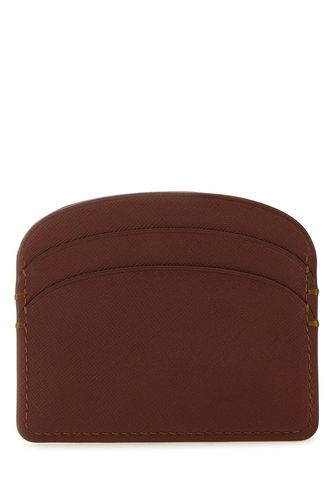 Brown leather Demi-Lune card holder