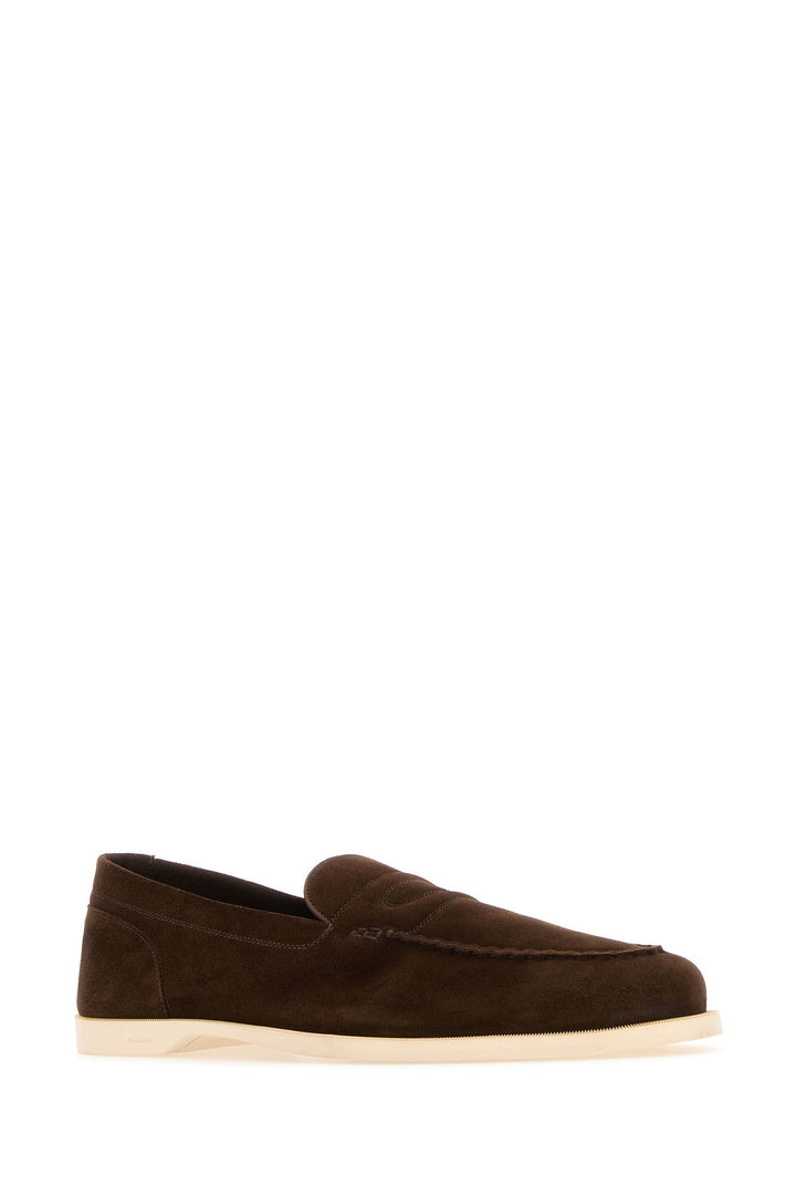 Chocolate suede Pace loafers