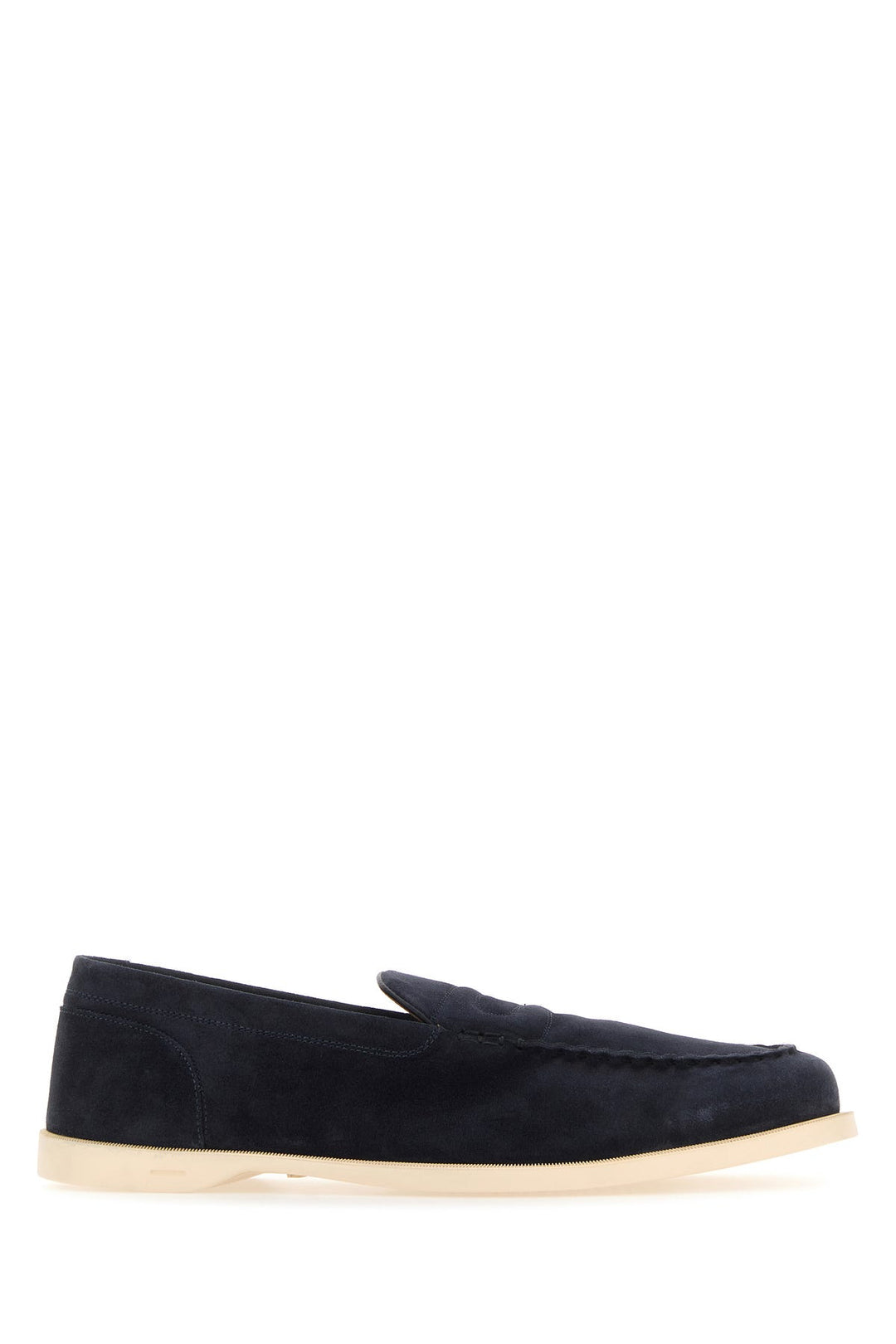 Navy blue suede Pace loafers