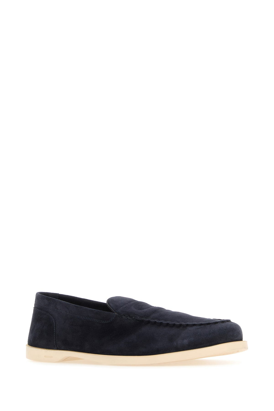 Navy blue suede Pace loafers