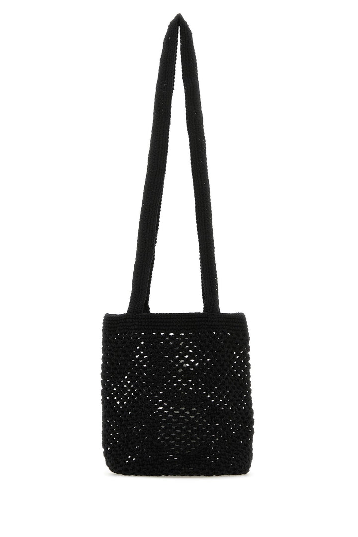 Black crochet Fisherman shoulder bag