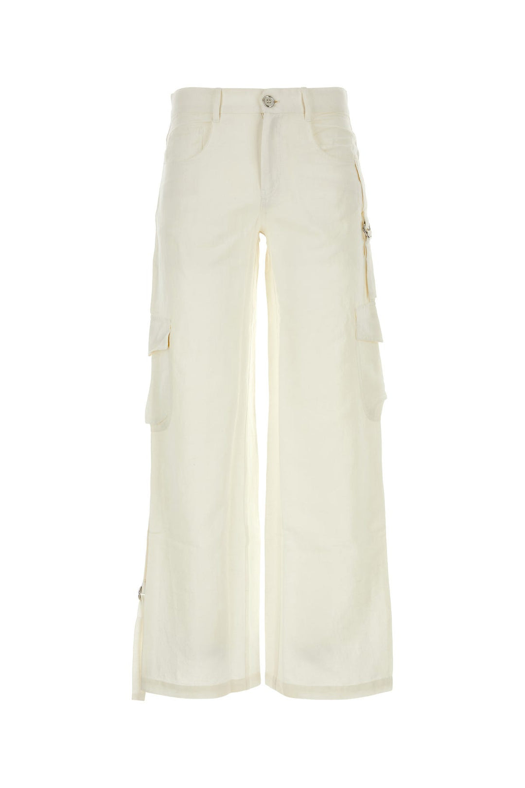 White cotton blend Gabi cargo pant