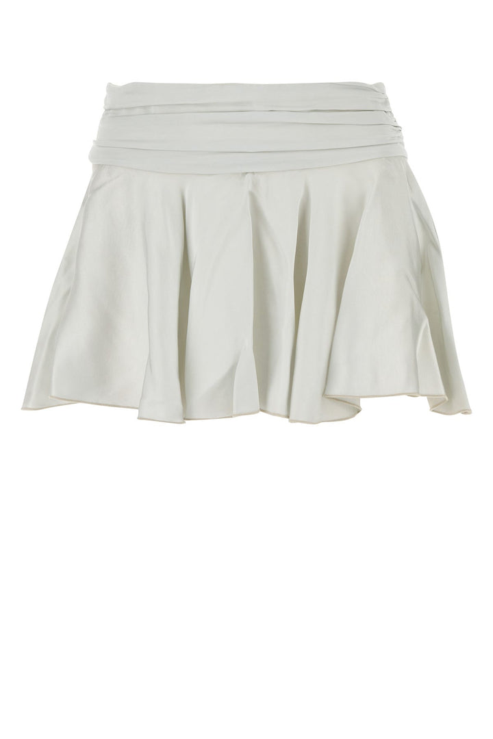 Light grey satin Marta mini skirt