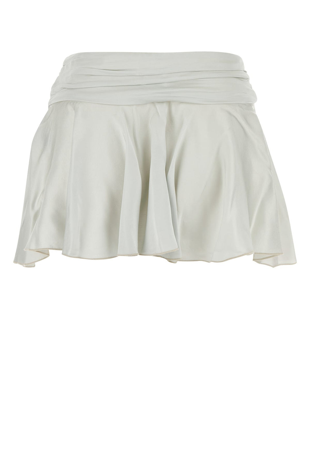 Light grey satin Marta mini skirt