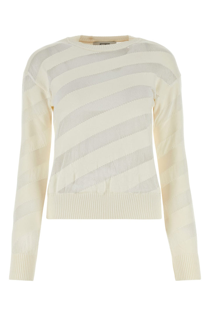 White polyester blend Zebra sweater