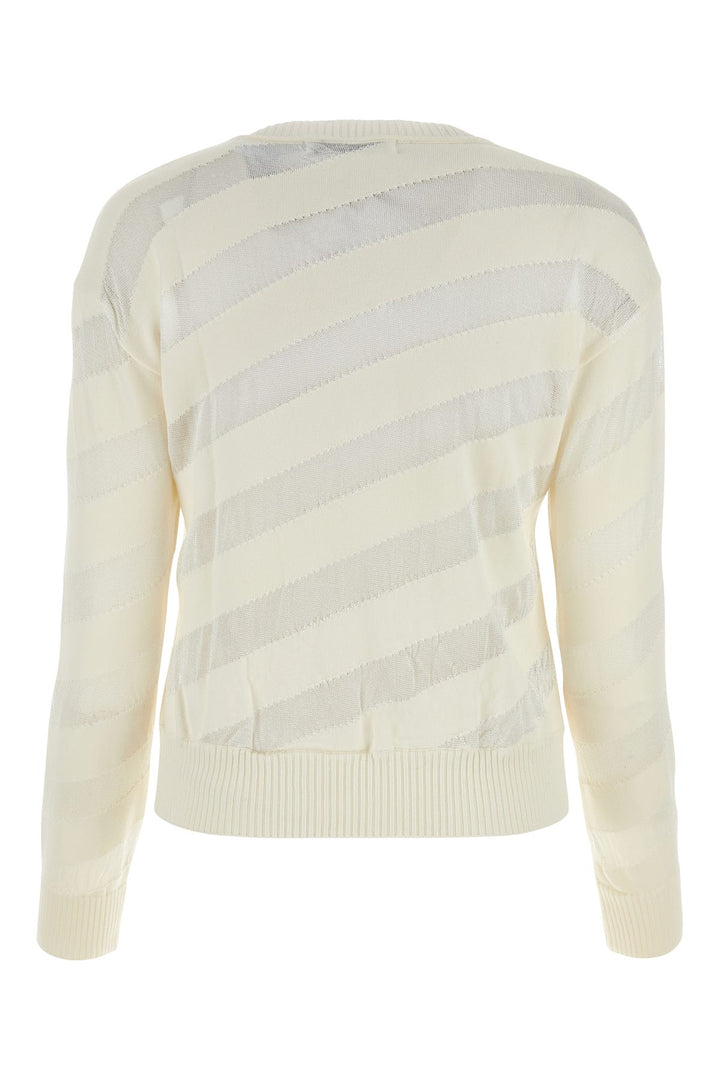 White polyester blend Zebra sweater