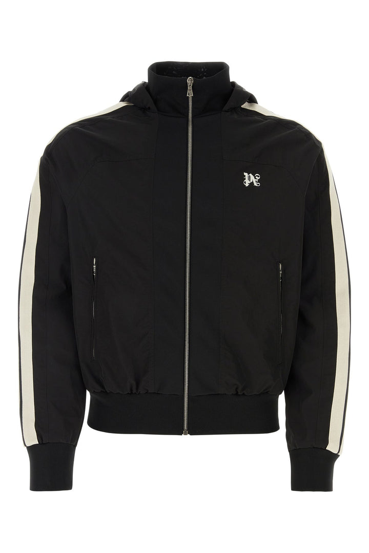 Black nylon blend windbreaker