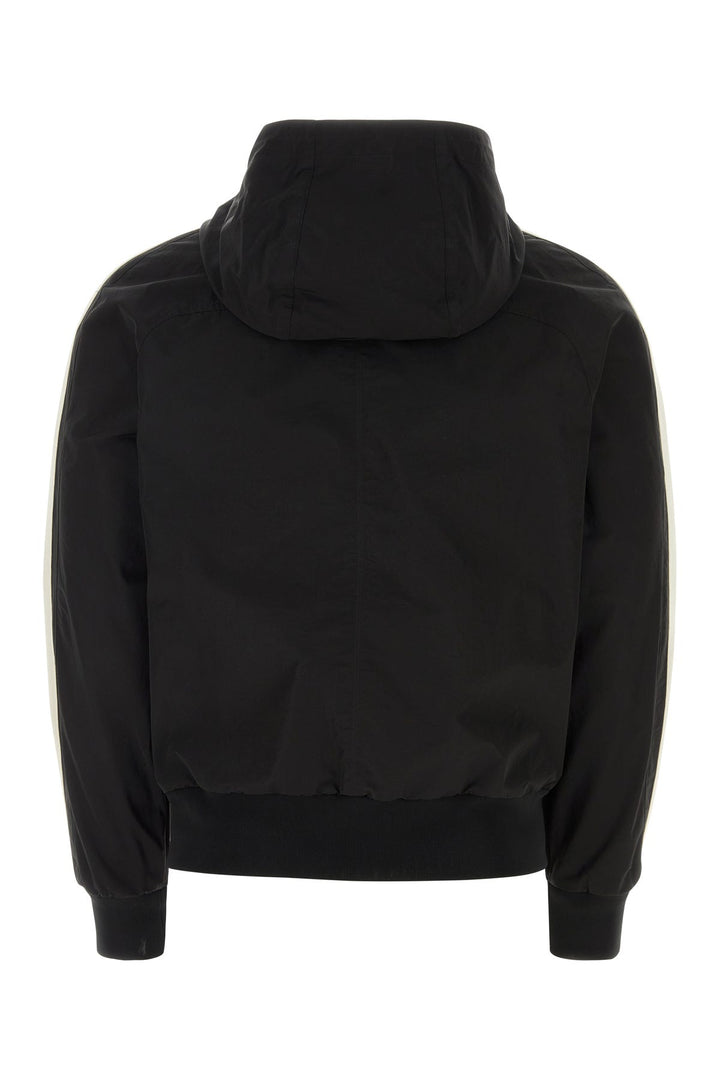 Black nylon blend windbreaker