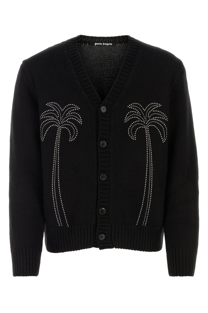 Black nylon blend cardigan