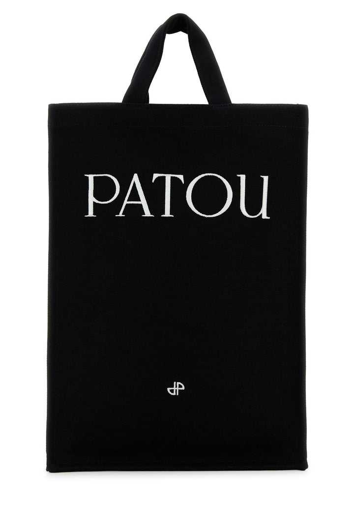 Black canvas shopping bag