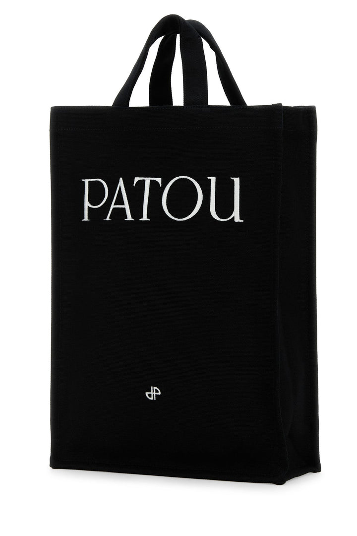 Black canvas shopping bag