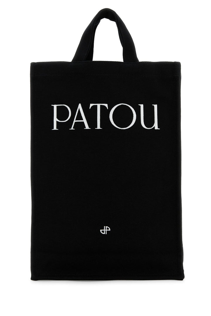 Black canvas shopping bag