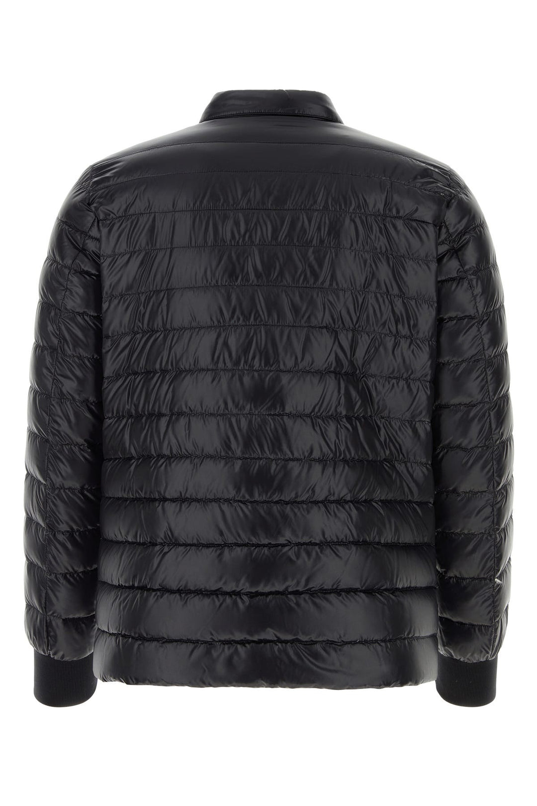 Black nylon down jacket