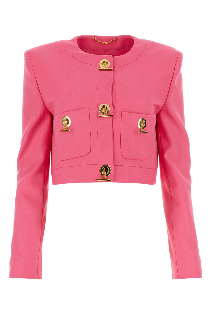 Fuchsia stretch gabardine blazer