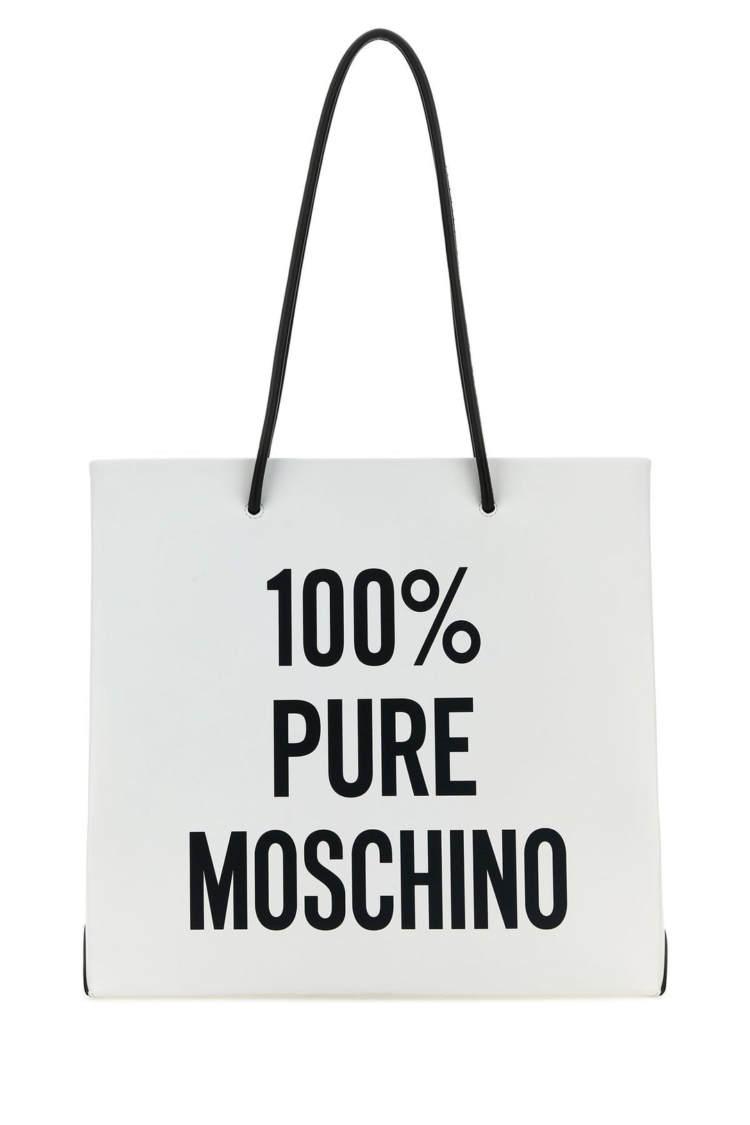 White leather 100% Pure Moschino shopping bag