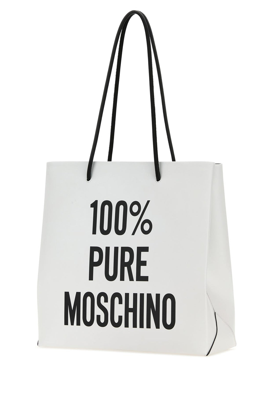 White leather 100% Pure Moschino shopping bag