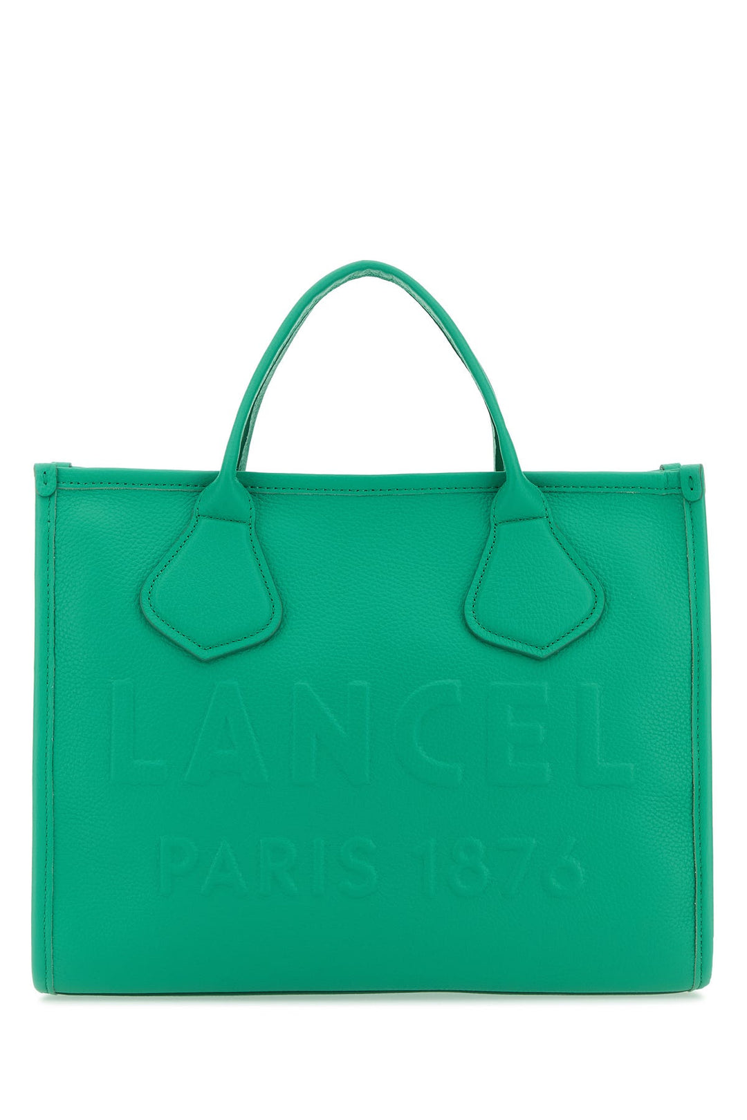 Emerald green leather Jour medium shopping bag