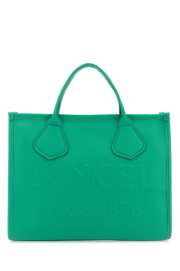 Emerald green leather Jour medium shopping bag