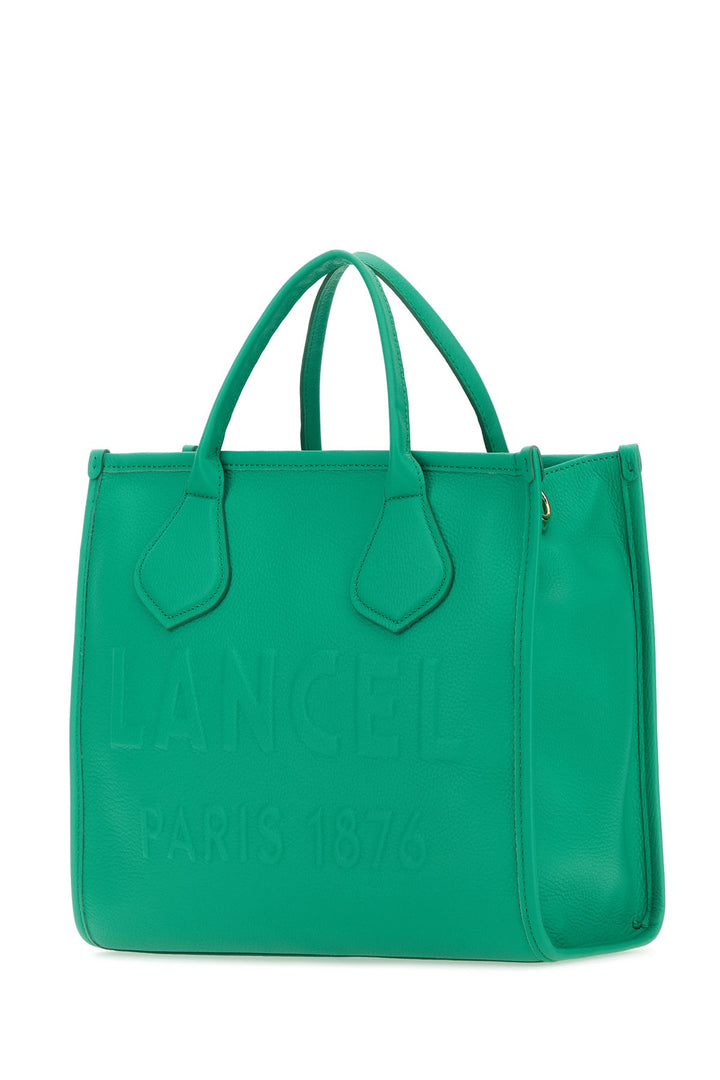 Emerald green leather Jour medium shopping bag