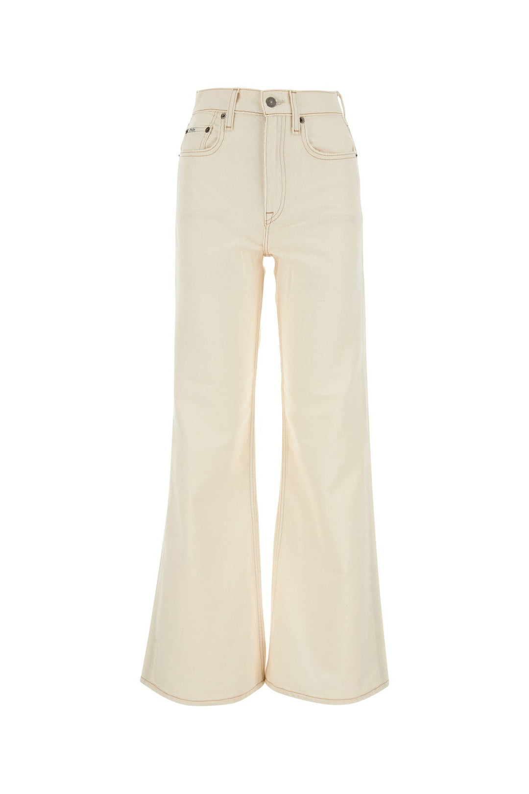 Ivory denim wide-leg jeans