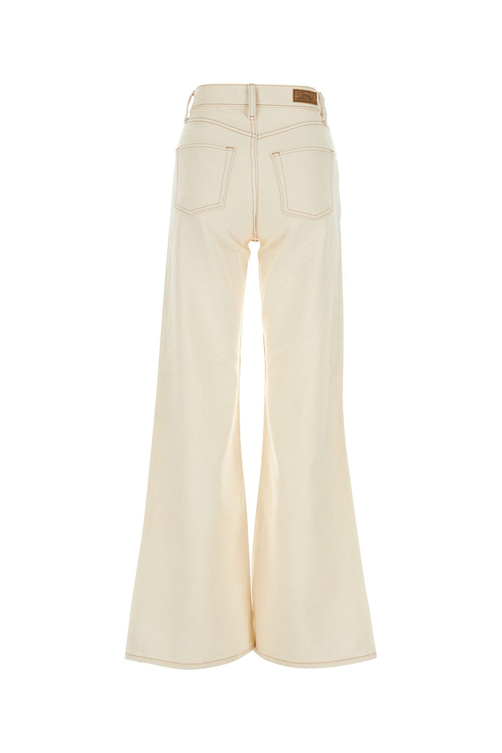 Ivory denim wide-leg jeans