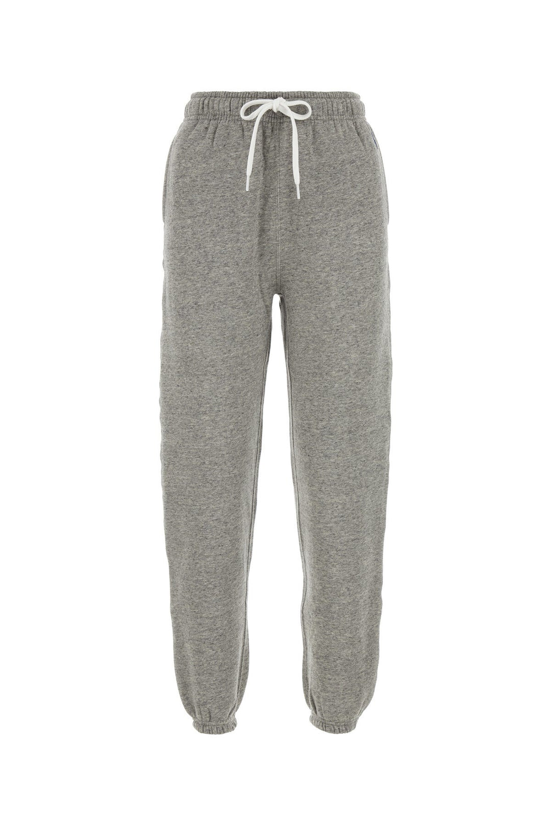 Melange grey cotton blend joggers