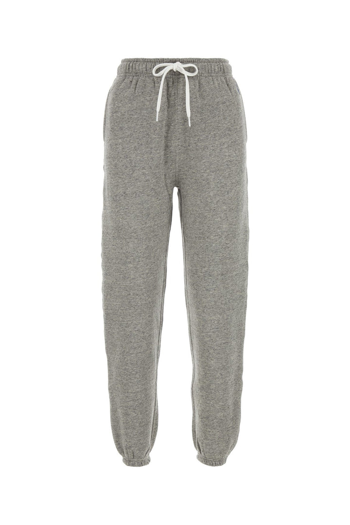 Melange grey cotton blend joggers