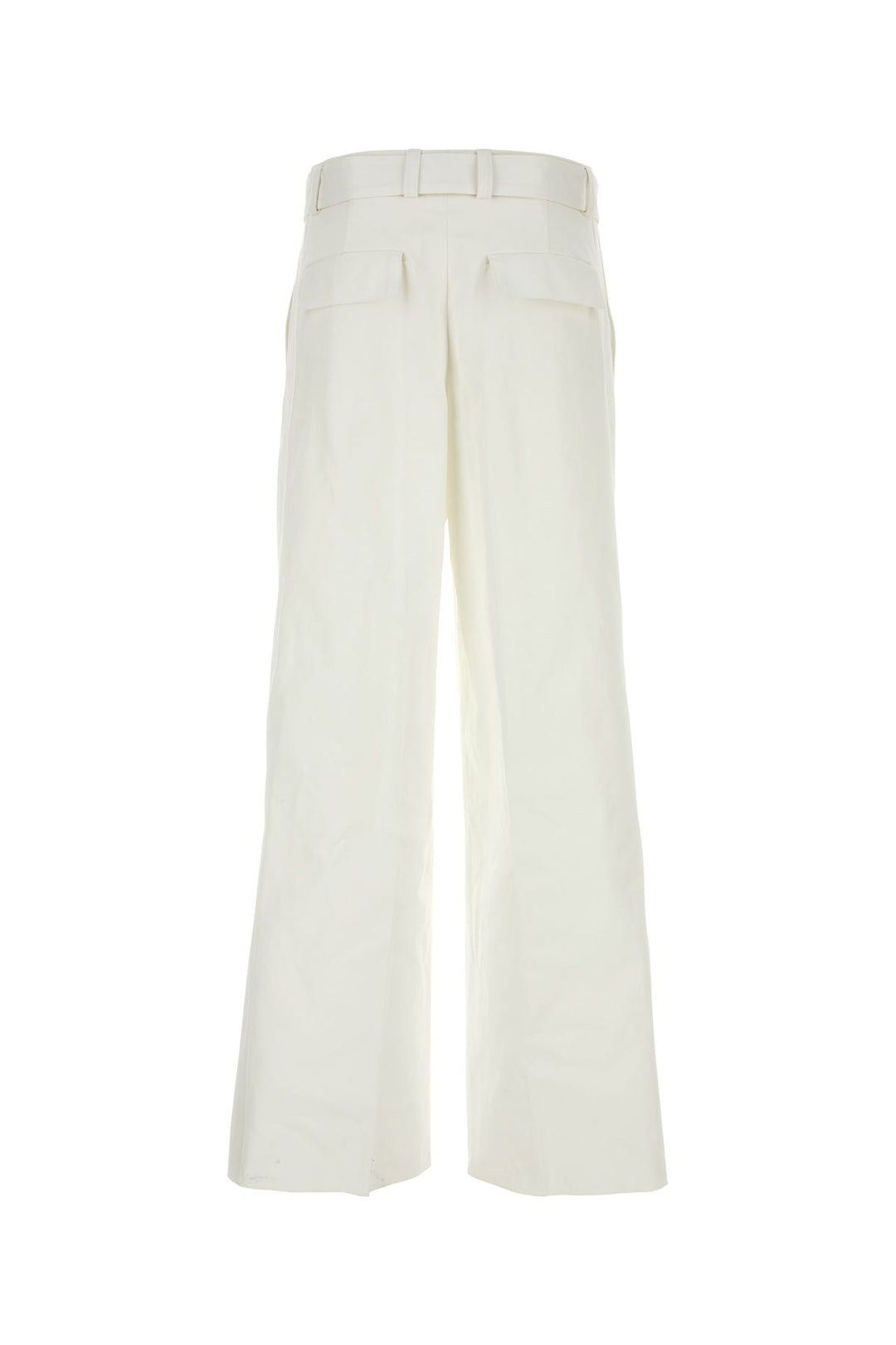 White cotton wide-leg pant