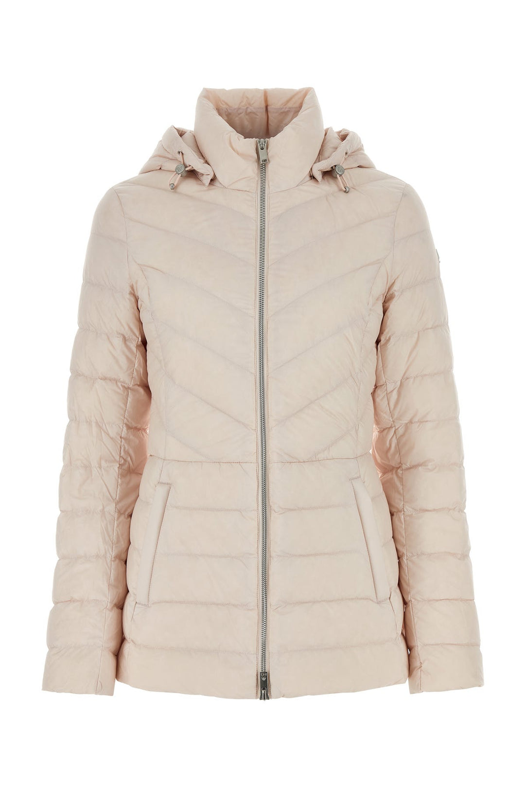 Light pink nylon down jacket