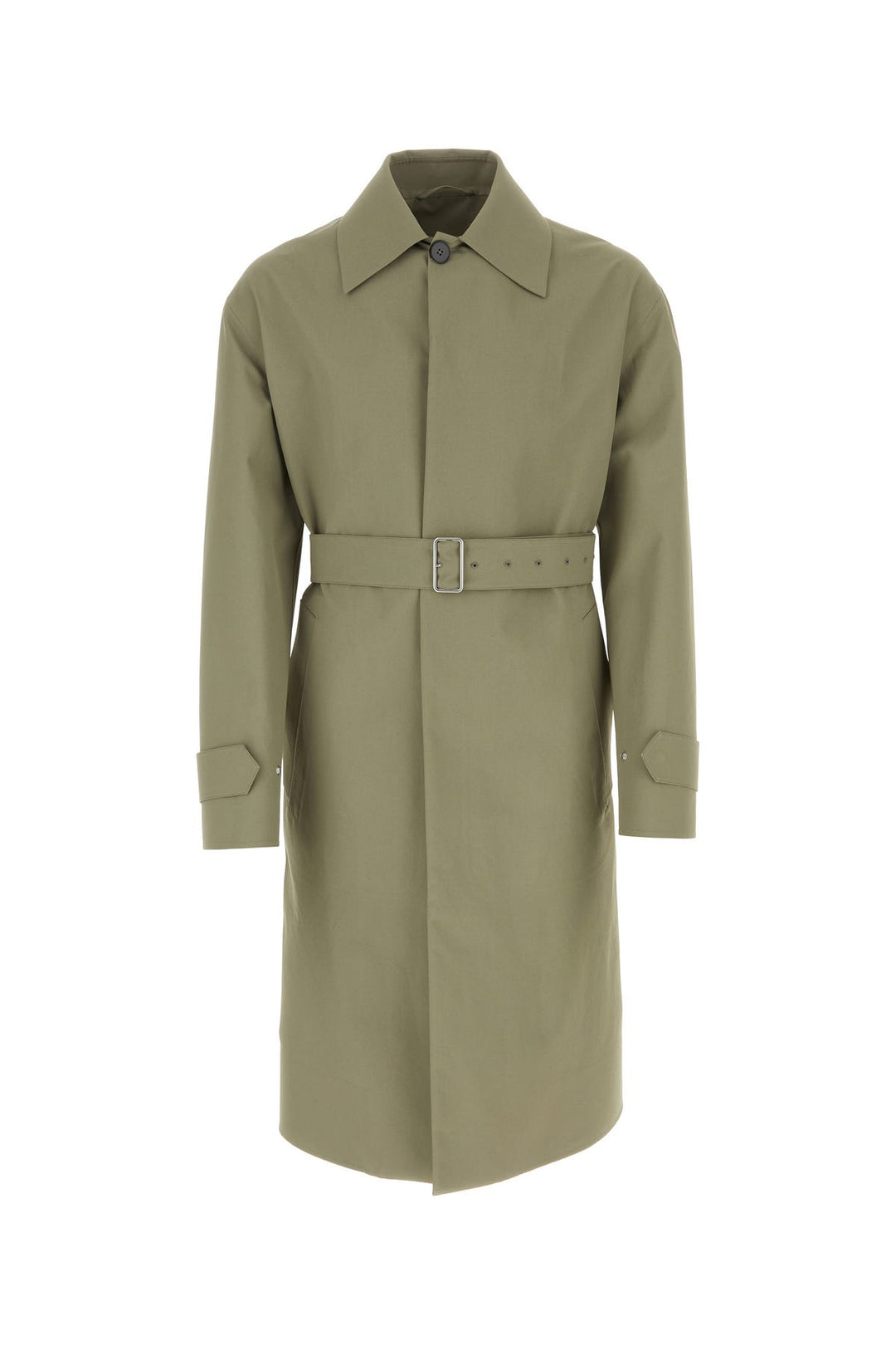 Army green cotton trench coat