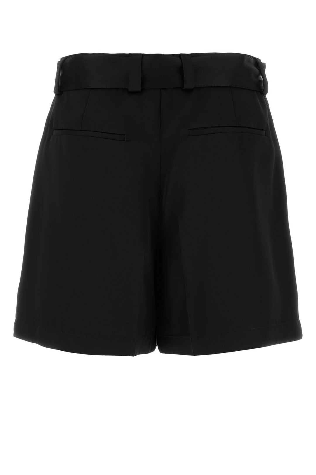 Black viscose blend bermuda shorts