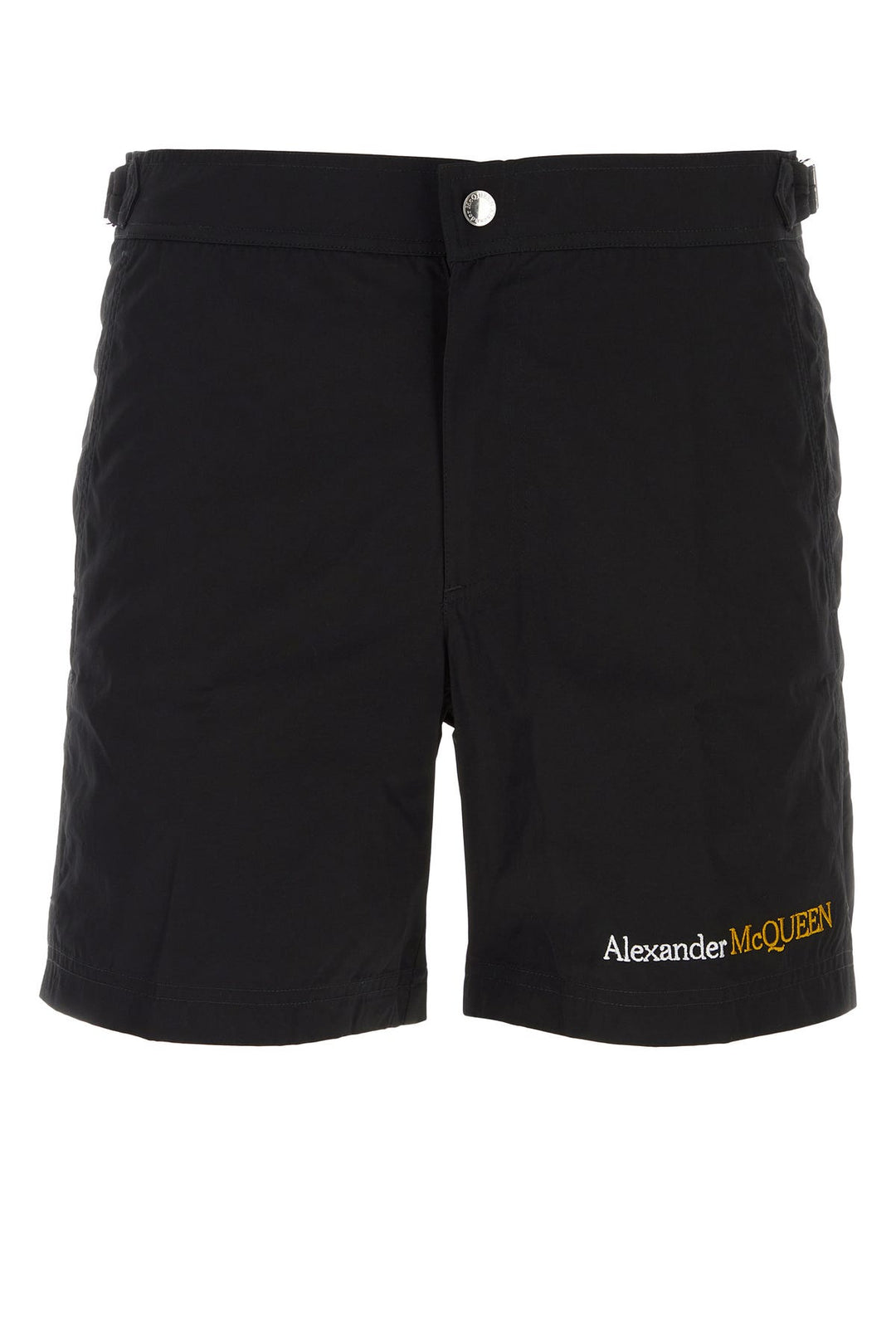 Black nylon swimming shorts