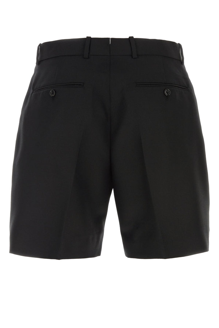 Black wool blend bermuda shorts