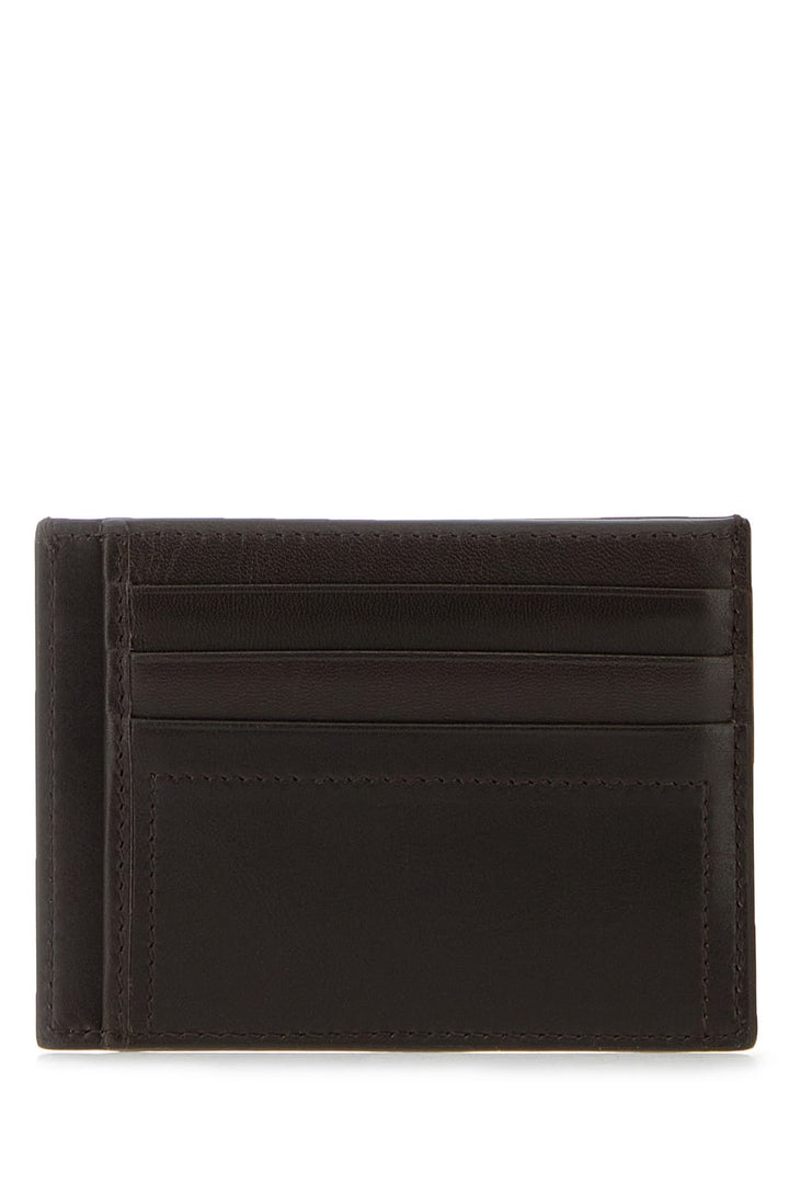 Dark brown leather Torin card holder