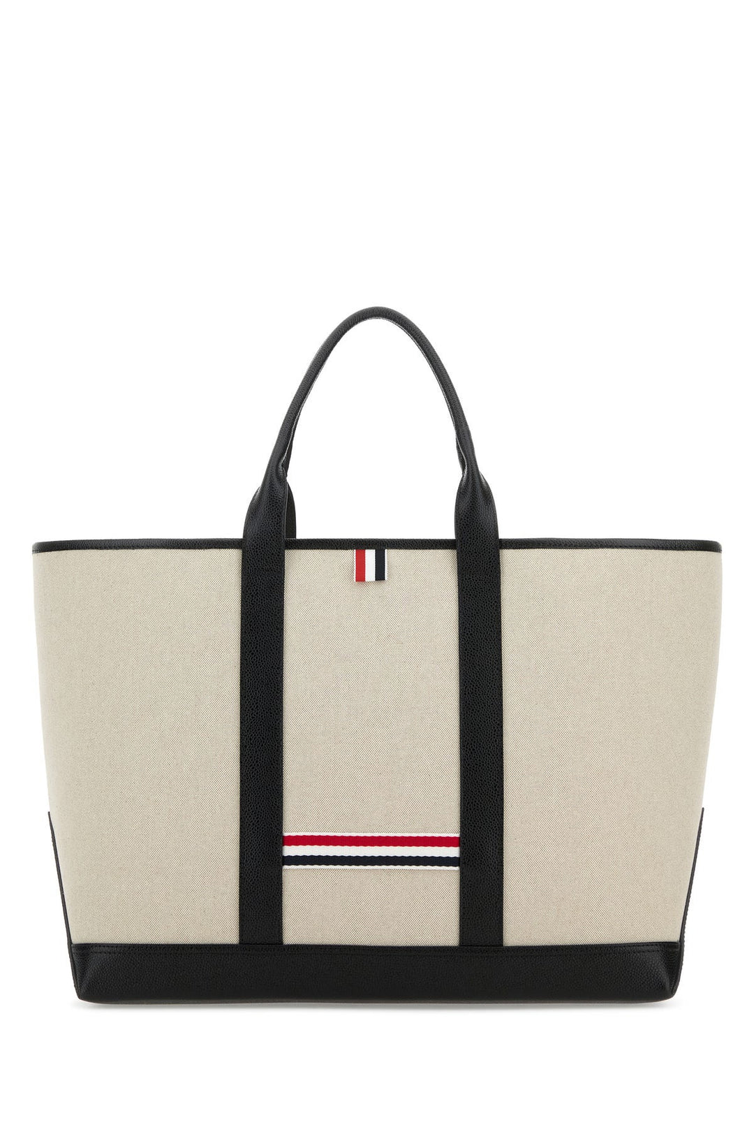 Sand canvas medium Rwb-Stripe shopping bag