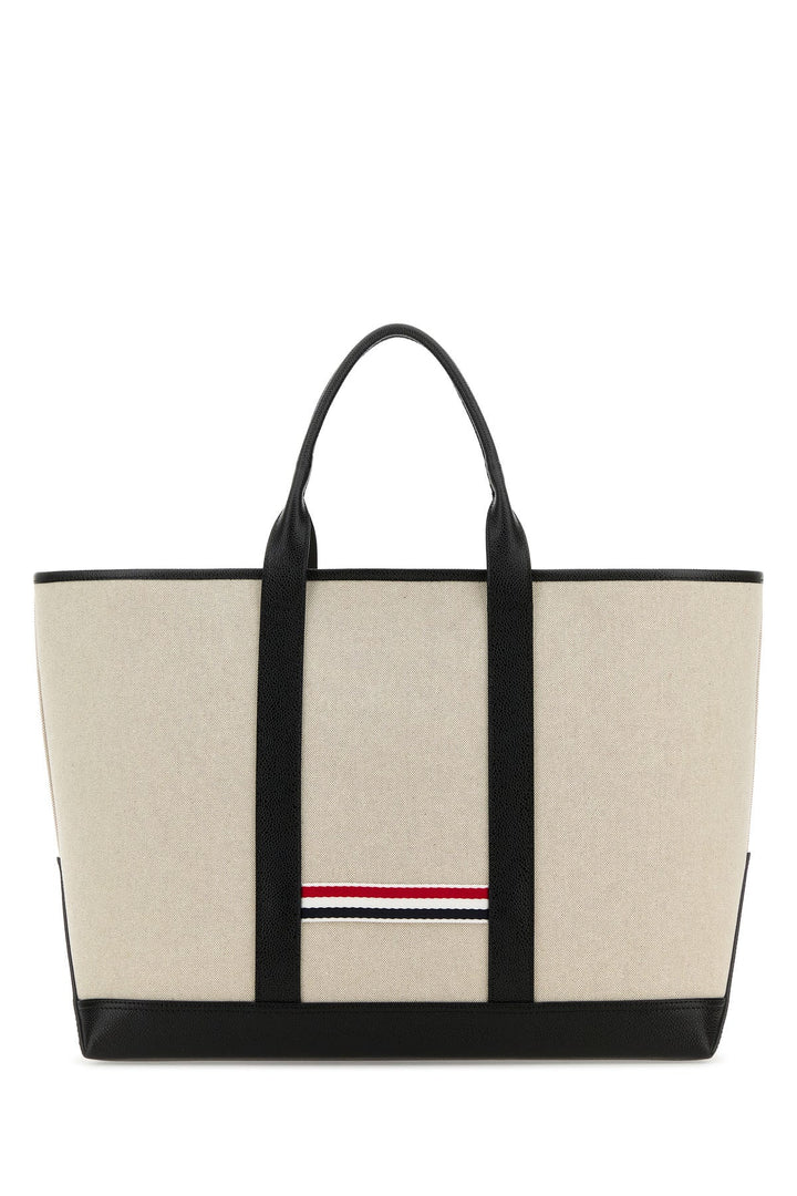 Sand canvas medium Rwb-Stripe shopping bag