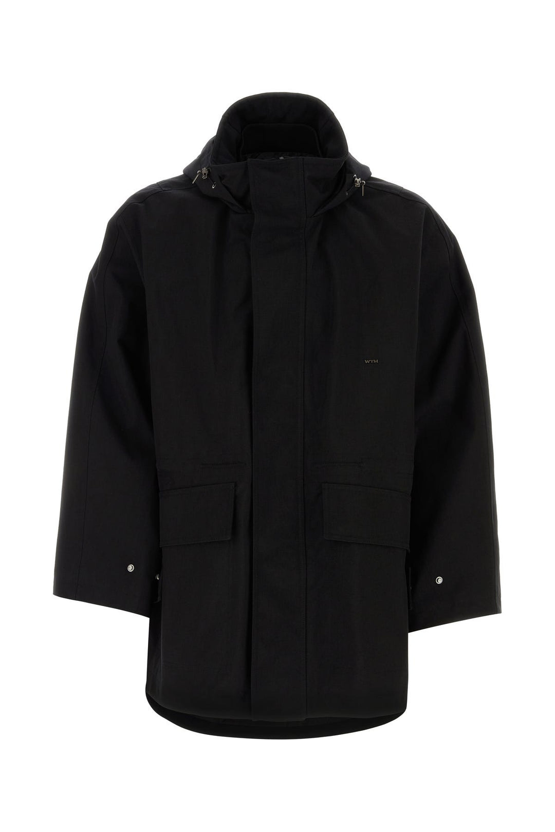 Black nylon windbreaker