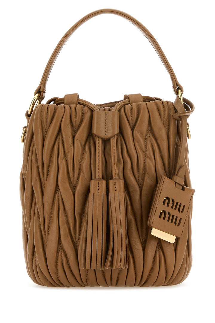 Biscuit nappa leather bucket bag